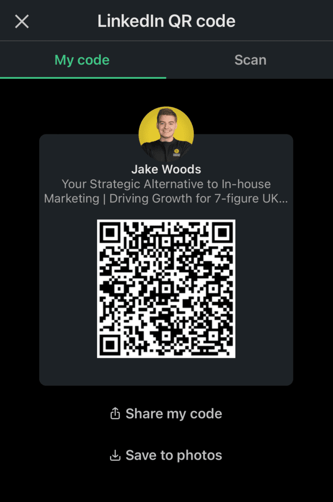 QR Code on LinkedIn